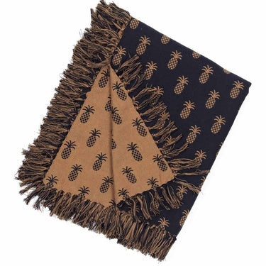 Black Mocha Pineapple Jacquard Afghan AF114011 - The Fox Decor